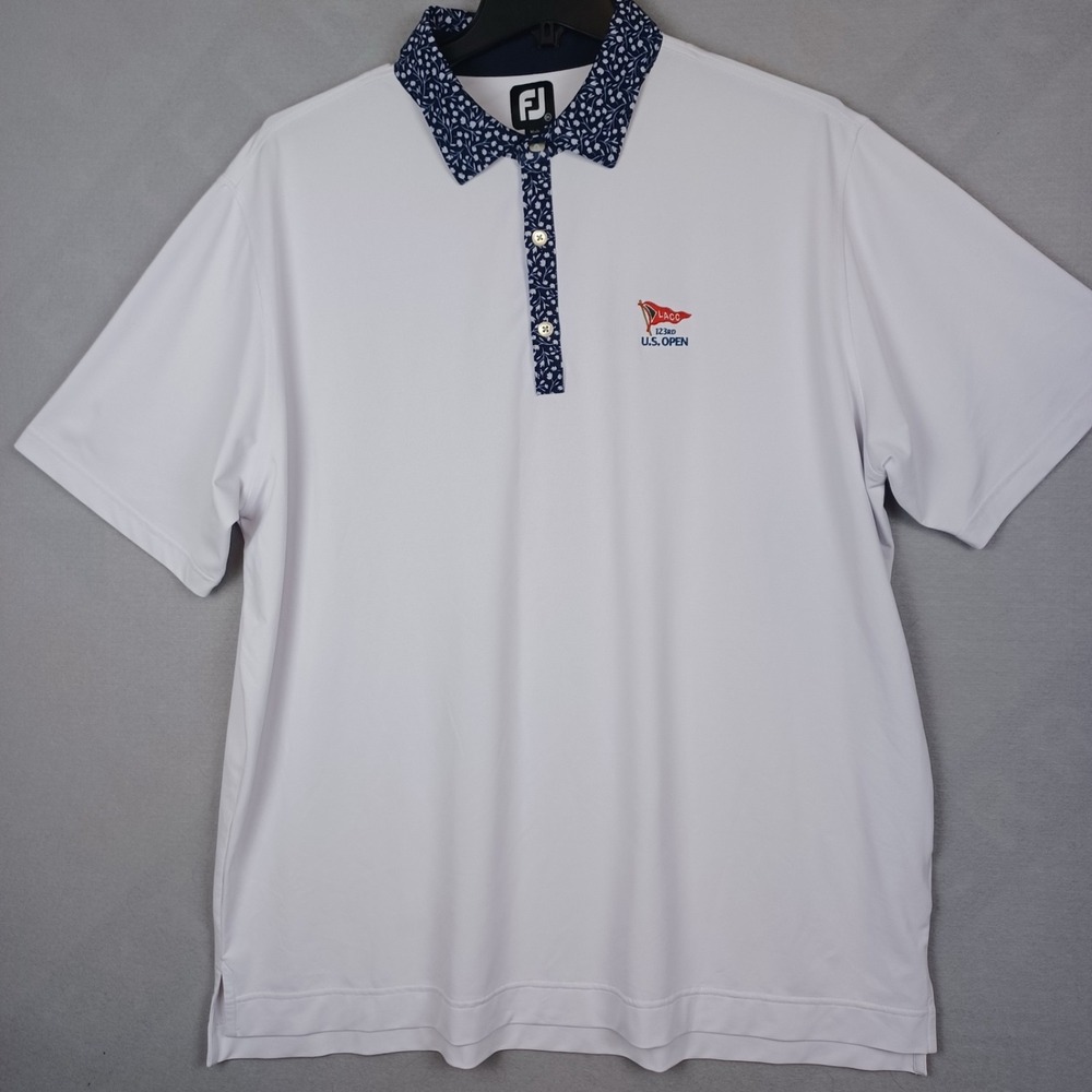 LACC 123rd US Open Shirt Mens 2XL White Golf FootJoy Floral Polo 2023